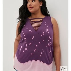 NWT Torrid Purple/Pink Slasher Tee, Size 4.
